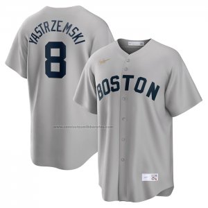 Camiseta Beisbol Hombre Boston Red Sox Carl Yastrzemski Road Cooperstown Collection Gris