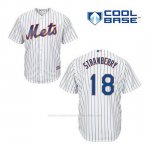 Camiseta Beisbol Hombre New York Mets Darryl Strawberry 18 Blanco 1ª Cool Base