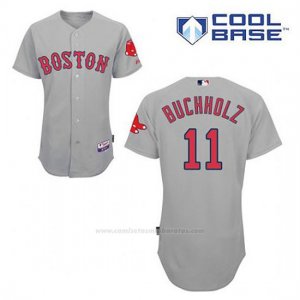 Camiseta Beisbol Hombre Boston Red Sox 11 Clay Buchholz Gris Cool Base