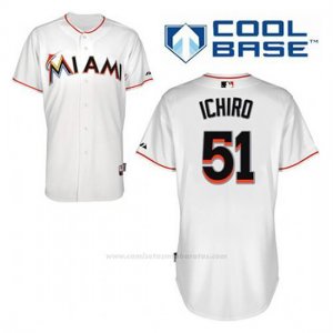 Camiseta Beisbol Hombre Miami Marlins Ichiro Suzuki 51 Blanco 1ª Cool Base