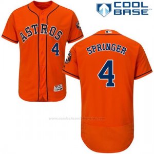 Camiseta Beisbol Hombre Houston Astros George Springer Autentico Coleccion Naranja Cool Base
