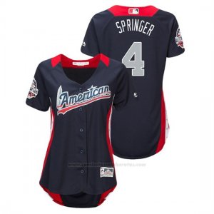 Camiseta Beisbol Mujer All Star Game George Springer 2018 1ª Run Derby American League Azul