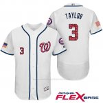 Camiseta Beisbol Hombre Washington Nationals 2017 Estrellas y Rayas Michael Taylor Blanco Flex Base