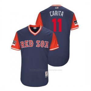 Camiseta Beisbol Hombre Boston Rojo Sox Rafael Devers 2018 Llws Players Weekend Carita Azul
