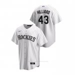 Camiseta Beisbol Hombre Colorado Rockies Sam Hilliard Replica Primera Blanco