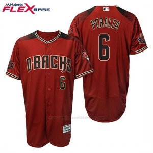 Camiseta Beisbol Hombre Arizona Diamondbacks 6 David Peralta 6 David Peralta Rojo Negro Alterno 20 Aniversario Flex Base