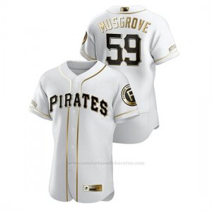 Camiseta Beisbol Hombre Pittsburgh Pirates Joe Musgrove Golden Edition Autentico Blanco