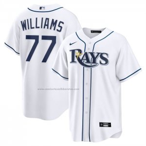 Camiseta Beisbol Hombre Tampa Bay Rays Carson Williams Primera Replica Blanco Camiseta Beisbol Hombre Tampa Bay Rays Carson Williams Primera Replica Blanco