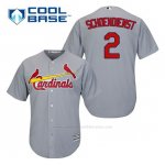 Camiseta Beisbol Hombre St. Louis Cardinals Rojo Schoendienst 2 Gris Cool Base