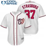 Camiseta Beisbol Hombre Washington Nationals 37 Stephen Strasburg Blanco 2017 Cool Base