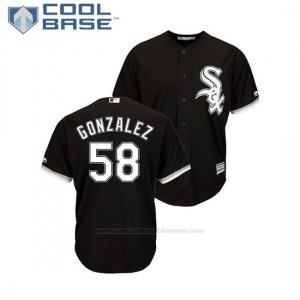 Camiseta Beisbol Hombre Chicago White Sox Miguel Gonzalez Cool Base Alterno Negro