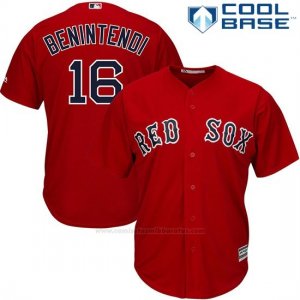 Camiseta Beisbol Hombre Boston Red Sox 16 Andrew Benintendi Scarlet Cool Base