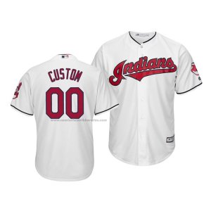 Camiseta Beisbol Hombre Cleveland Indians Personalizada Cool Base Primera Blanco