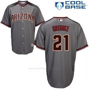 Camiseta Beisbol Hombre Arizona Diamondbacks 21 Zack Greinke Gris Negro Autentico Cool Base