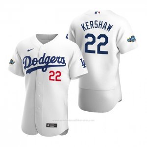 Camiseta Beisbol Hombre Los Angeles Dodgers Clayton Kershaw Autentico 2020 Primera Blanco