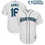 Camiseta Beisbol Hombre Seattle Mariners Ben Gamel Blanco Cool Base