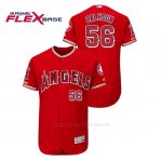 Camiseta Beisbol Hombre Los Angeles Angels Kole Calhoun 150th Aniversario Patch Flex Base Rojo