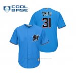 Camiseta Beisbol Hombre Miami Marlins Caleb Smith Cool Base Majestic Alternato 2019 Azul