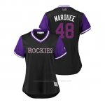 Camiseta Beisbol Mujer Colorado Rockies German Marquez 2018 Llws Players Weekend Marquee Negro