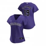 Camiseta Beisbol Mujer Colorado Rockies Charlie Blackmon 2020 Replica Alterno Violeta