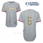 Camiseta Beisbol Hombre Philadelphia Phillies Ryan Howard 6 Gris Usmc Cool Base