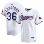 Camiseta Beisbol Hombre Texas Rangers Wyatt Langford Limited Blanco