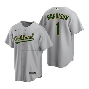 Camiseta Beisbol Hombre Oakland Athletics Josh Harrison Replica Road Gris