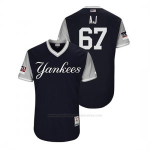 Camiseta Beisbol Hombre New York Yankees A.j. Cole 2018 Llws Players Weekend Aj Azul