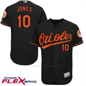 Camiseta Beisbol Hombre Baltimore Orioles 10 Adam Jones Autentico Coleccion Negro Flex Base