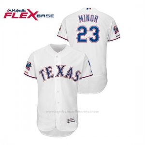 Camiseta Beisbol Hombre Texas Rangers Mike Minor Flex Base Autentico Collezione Blanco