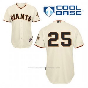 Camiseta Beisbol Hombre San Francisco Giants Barry Bonds 25 Crema 1ª Cool Base