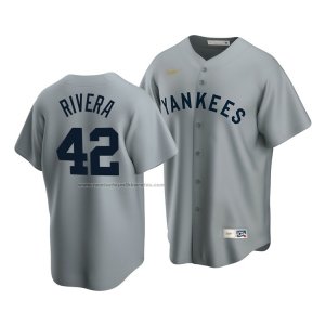 Camiseta Beisbol Hombre New York Yankees Mariano Rivera Cooperstown Collection Road Gris