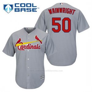 Camiseta Beisbol Hombre St. Louis Cardinals Adam Wainwright 50 Gris Cool Base