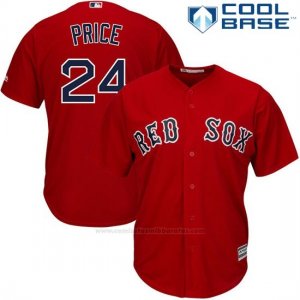 Camiseta Beisbol Hombre Boston Red Sox 24 David Price Coleccion Scarlet Cool Base Jugador