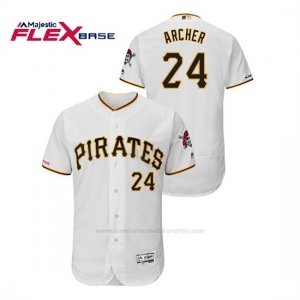 Camiseta Beisbol Hombre Pittsburgh Pirates Chris Archer 150th Aniversario Patch Flex Base Blanco