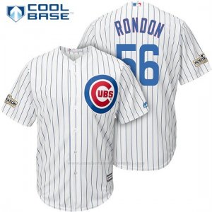 Camiseta Beisbol Hombre Chicago Cubs 2017 Postemporada 56 Hector Rondon Blanco Cool Base