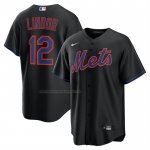 Camiseta Beisbol Hombre New York Mets Francisco Lindor Alterno Replica Negro