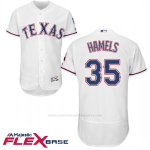 Camiseta Beisbol Hombre Texas Rangers Cole Hamels Blanco Autentico Coleccion Flex Base