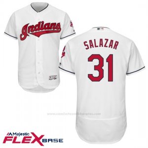 Camiseta Beisbol Hombre Cleveland Indians Danny Salazar Blanco Autentico Coleccion Flex Base