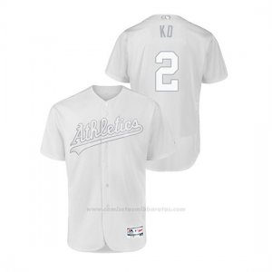 Camiseta Beisbol Hombre Oakland Athletics Khris Davis 2019 Players Weekend Autentico Blanco