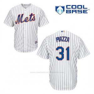 Camiseta Beisbol Hombre New York Mets Mike Piazza 31 Blanco 1ª Cool Base