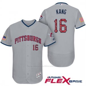 Camiseta Beisbol Hombre Pittsburgh Pirates 2017 Estrellas y Rayas Jung Ho Kang Gris Flex Base