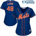 Camiseta Beisbol Mujer New York Mets Jacob Degrom Cool Base Royal