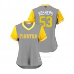 Camiseta Beisbol Mujer Pittsburgh Pirates Buddy Boshers 2018 Llws Players Weekend Boshers Gris