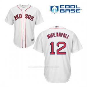 Camiseta Beisbol Hombre Boston Red Sox 12 Mike Napoli Blanco 1ª Cool Base