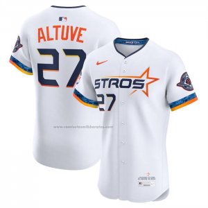 Camiseta Beisbol Hombre Houston Astros Jose Altuve 2025 City Connect Elite Blanco