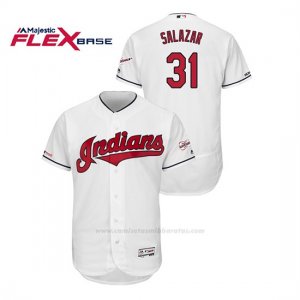 Camiseta Beisbol Hombre Cleveland Indians Danny Salazar 150th Aniversario Patch 2019 All Star Game Flex Base Blanco