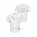 Camiseta Beisbol Hombre Tampa Bay Rays Mike Zunino 2019 Players Weekend Replica Blanco