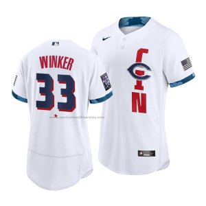 Camiseta Beisbol Hombre Cincinnati Reds Jesse Winker 2021 All Star Autentico Blanco
