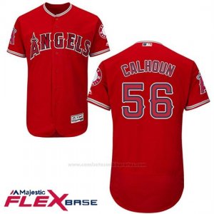 Camiseta Beisbol Hombre Los Angeles Angels 56 Kole Calhoun Scarlet Flex Base